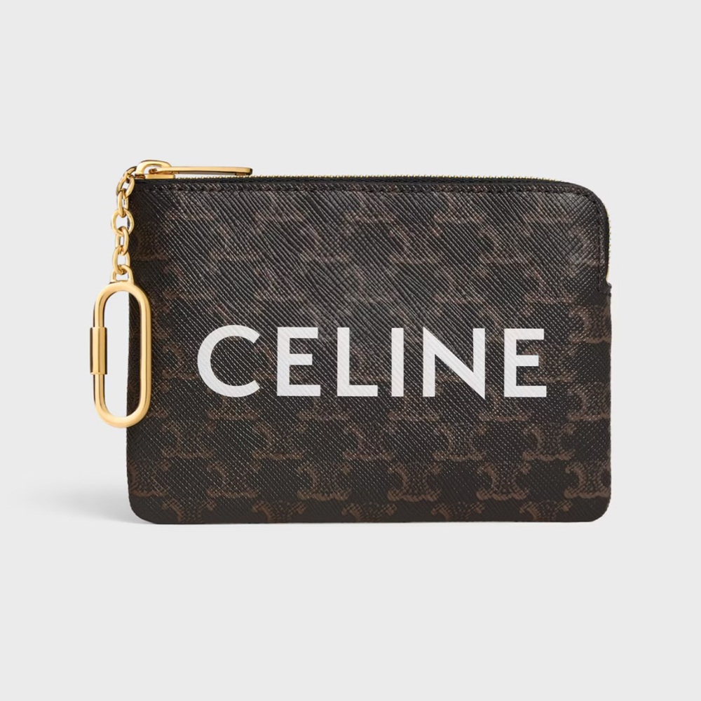 CELINE COIN PURSE/WALLET IN TRIOMPHE CANVAS WITH CELINE PRINT